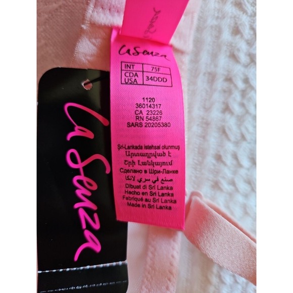 NWT La Senza Beyond Sexy Classic Plunge Pink Lace Bra Sz 34 DDD - Picture 7 of 7
